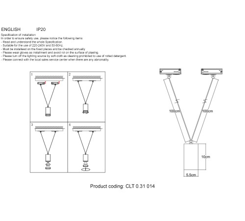 Светильник однофазный Crystal Lux CLT 0.31 014 GO Светильник однофазный Crystal Lux CLT 0.31 014 GO