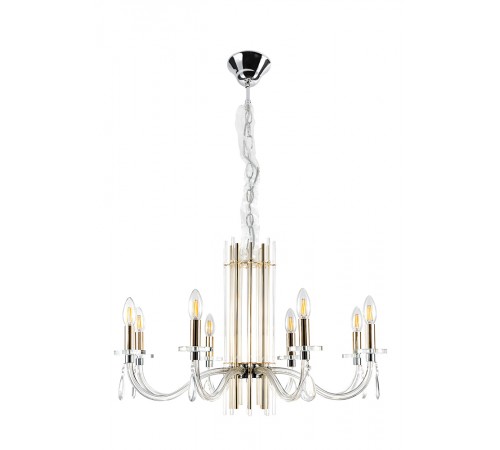 Люстра Crystal Lux AURELIO SP8 GOLD+CHROME/TRANSPARENT Люстра Crystal Lux AURELIO SP8 GOLD+CHROME/TRANSPARENT
