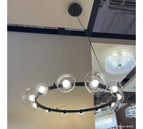 Люстра Crystal Lux BOSQUE SP12 BLACK/TRANSPARENT Люстра Crystal Lux BOSQUE SP12 BLACK/TRANSPARENT
