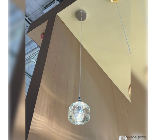 Светильник подвесной Crystal Lux BOX SP1 CHROME/TRANSPARENT Светильник подвесной Crystal Lux BOX SP1 CHROME/TRANSPARENT