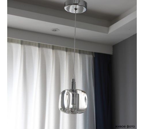 Светильник подвесной Crystal Lux BOX SP1 CHROME/TRANSPARENT Светильник подвесной Crystal Lux BOX SP1 CHROME/TRANSPARENT