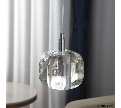 Светильник подвесной Crystal Lux BOX SP1 CHROME/TRANSPARENT Светильник подвесной Crystal Lux BOX SP1 CHROME/TRANSPARENT