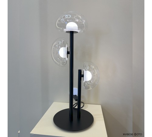Настольная лампа Crystal Lux BOSQUE LG3 BLACK/TRANSPARENT Настольная лампа Crystal Lux BOSQUE LG3 BLACK/TRANSPARENT