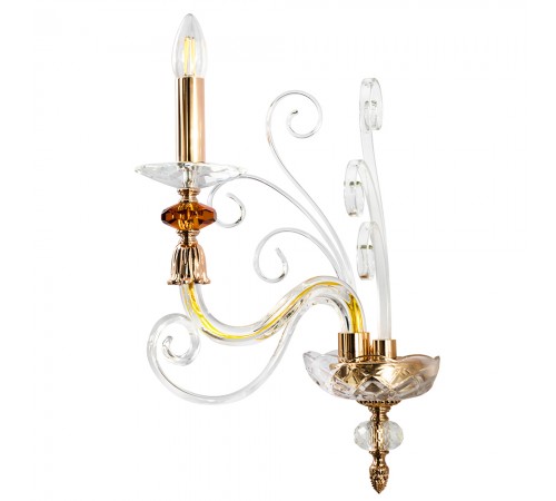 Бра Crystal Lux CATARINA AP1 V2 GOLD/TRANSPARENT-COGNAC Бра Crystal Lux CATARINA AP1 V2 GOLD/TRANSPARENT-COGNAC