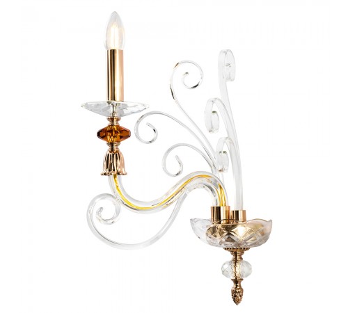 Бра Crystal Lux CATARINA AP1 V2 GOLD/TRANSPARENT-COGNAC Бра Crystal Lux CATARINA AP1 V2 GOLD/TRANSPARENT-COGNAC