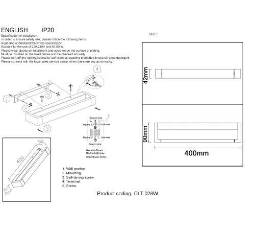 Бра Crystal Lux CLT 028W WH Бра Crystal Lux CLT 028W WH