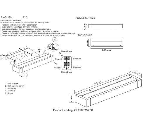 Бра Crystal Lux CLT 028W700 BL Бра Crystal Lux CLT 028W700 BL