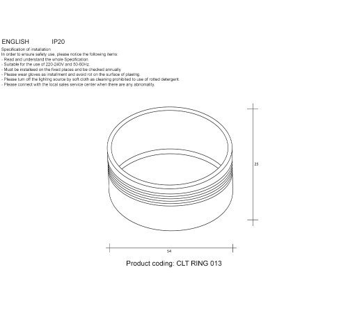 Декоративное кольцо внутреннее Crystal Lux CLT RING 013 WH Декоративное кольцо внутреннее Crystal Lux CLT RING 013 WH