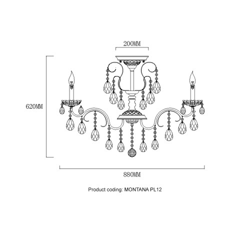Светильник потолочный Crystal Lux MONTANA PL12 Светильник потолочный Crystal Lux MONTANA PL12